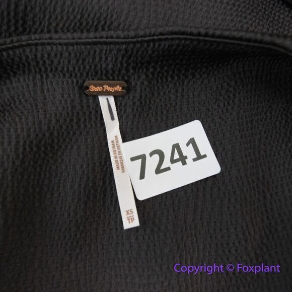 NEW Free People Scarlett‎ Short Sleeve Texture Mini Dress black, size XS - Picture 14 of 16